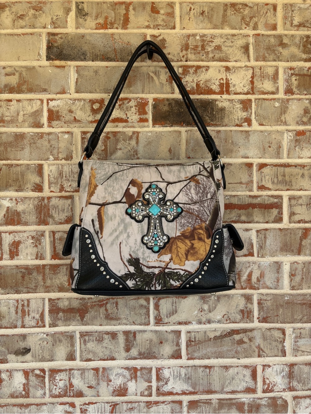 P & G Camouflage Cross Rhinestone Studded Conceal Carry Bag